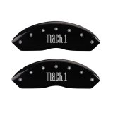 MGP 4 Caliper Covers Engraved Front & Rear Mach 1 Black finish silver ch thumbnail 1