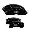 MGP 4 Caliper Covers Engraved Front & Rear Mach 1 Black finish silver ch thumbnail 5
