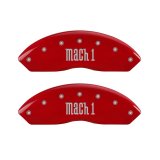 MGP 4 Caliper Covers Engraved Front & Rear Mach 1 Red finish silver ch thumbnail 1