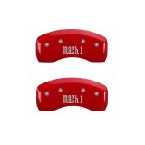 MGP 4 Caliper Covers Engraved Front & Rear Mach 1 Red finish silver ch thumbnail 3
