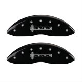 MGP 4 Caliper Covers Engraved Front Lincoln Engraved Rear Star logo Black finish silver ch thumbnail 1