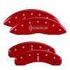 MGP 4 Caliper Covers Engraved Front Lincoln Engraved Rear Star logo Red finish silver ch thumbnail 8