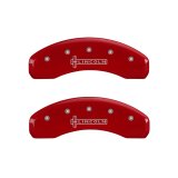 MGP 4 Caliper Covers Engraved Front & Rear Lincoln Red finish silver ch thumbnail 9