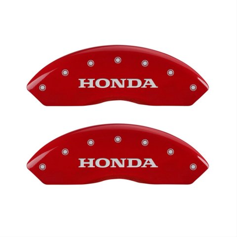 MGP 4 Caliper Covers Engraved Front Honda Engraved Rear H Logo Red finish silver ch thumbnail 1
