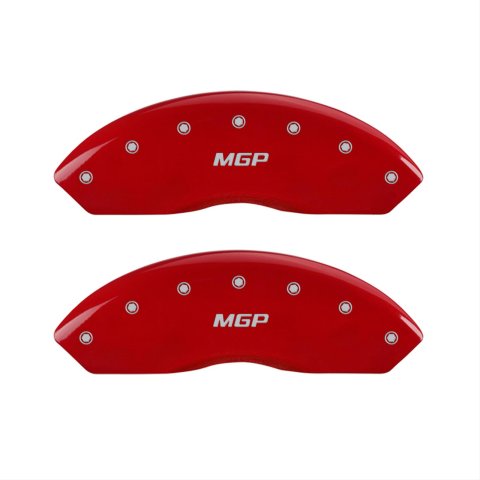 MGP 4 Caliper Covers Engraved Front & Rear MGP Red finish silver ch thumbnail 1