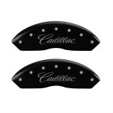 MGP 4 Caliper Covers Engraved Front Cursive/Cadillac Engraved Rear CTS4 Black finish silver ch thumbnail 1