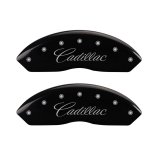 MGP 4 Caliper Covers Engraved Front Cursive/Cadillac Engraved Rear CTS Black finish silver ch thumbnail 4