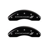 MGP 4 Caliper Covers Engraved Front & Rear With stripes/Dodge Black finish silver ch thumbnail 5