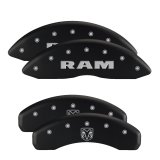 MGP 4 Caliper Covers Engraved Front & Rear With stripes/Dodge Black finish silver ch thumbnail 7