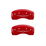 MGP 4 Caliper Covers Engraved Front & Rear Style 1/Chrysler Wing Red finish silver ch thumbnail 2