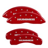 MGP 4 Caliper Covers Engraved Front & Rear Hummer Red finish silver ch thumbnail 2