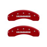 MGP 4 Caliper Covers Engraved Front & Rear Hummer Red finish silver ch thumbnail 6