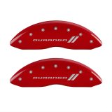 MGP 4 Caliper Covers Engraved Front & Rear With stripes/Durango Red finish silver ch thumbnail 1