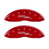 MGP 4 Caliper Covers Engraved Front & Rear SSR Red finish silver ch thumbnail 1