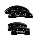 MGP 4 Caliper Covers Engraved Front Acura Engraved Rear TSX Black finish silver ch thumbnail 3