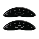 MGP Front set 2 Caliper Covers Engraved Front Bowtie Black finish silver ch thumbnail 2