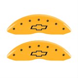MGP Front set 2 Caliper Covers Engraved Front Bowtie Yellow finish black ch thumbnail 1