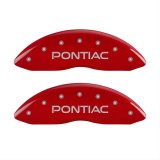 MGP 4 Caliper Covers Engraved Front Pontiac Engraved Rear GTO Red finish silver ch thumbnail 1