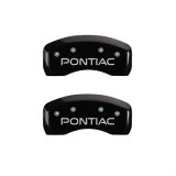 MGP 4 Caliper Covers Engraved Front & Rear Pontiac Black finish silver ch thumbnail 2