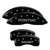 MGP 4 Caliper Covers Engraved Front Pontiac Engraved Rear GXP Black finish silver ch thumbnail 8