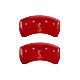 MGP 4 Caliper Covers Engraved Front & Rear Oval logo/Ford Red finish silver ch thumbnail 3