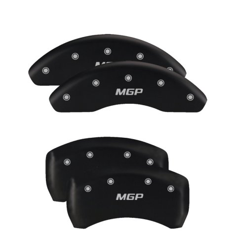 MGP 4 Caliper Covers Engraved Front & Rear Style 1/Chrysler Wing Black finish silver ch thumbnail 7
