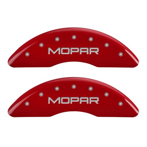 MGP 4 Caliper Covers Engraved Front & Rear MOPAR Red finish silver ch thumbnail 1