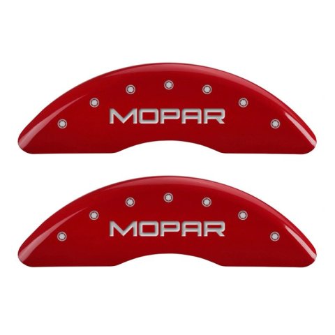 MGP 4 Caliper Covers Engraved Front & Rear MOPAR Red finish silver ch thumbnail 5