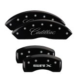 MGP 4 Caliper Covers Engraved Front Cursive/Cadillac Engraved Rear SRX Black finish silver ch thumbnail 7