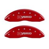 MGP 4 Caliper Covers Engraved Front & Rear GM Style/Hybrid Red finish silver ch thumbnail 4