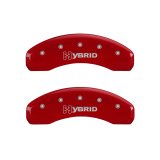 MGP 4 Caliper Covers Engraved Front & Rear GM Style/Hybrid Red finish silver ch thumbnail 6