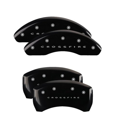 MGP 4 Caliper Covers Engraved Front & Rear Crossfire Black finish silver ch thumbnail 2