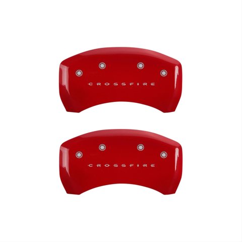 MGP 4 Caliper Covers Engraved Front & Rear Crossfire Red finish silver ch thumbnail 2