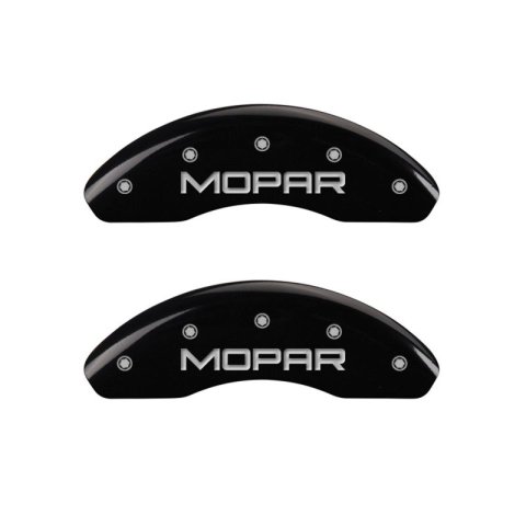 MGP 4 Caliper Covers Engraved Front & Rear MOPAR Black finish silver ch thumbnail 6