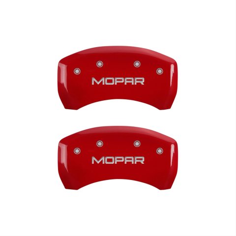 MGP 4 Caliper Covers Engraved Front & Rear MOPAR Red finish silver ch thumbnail 2