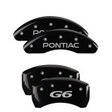 MGP 4 Caliper Covers Engraved Front Pontiac Engraved Rear G6 Black finish silver ch thumbnail 1