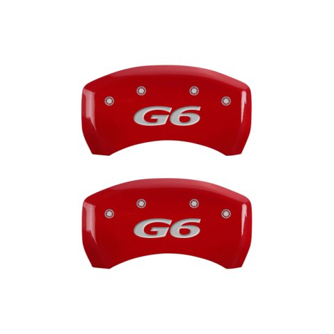 MGP 4 Caliper Covers Engraved Front Pontiac Engraved Rear G6 Red finish silver ch thumbnail 2