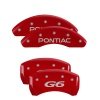 MGP 4 Caliper Covers Engraved Front Pontiac Engraved Rear G6 Red finish silver ch thumbnail 6
