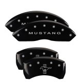 MGP 4 Caliper Covers Engraved Front Mustang Engraved Rear S197/Bar & Pony Black finish silver ch thumbnail 3