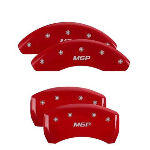 MGP 4 Caliper Covers Engraved Front & Rear MGP Red finish silver ch thumbnail 3
