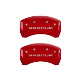 MGP 4 Caliper Covers Engraved Front & Rear Magnum Red finish silver ch thumbnail 9