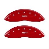 MGP 4 Caliper Covers Engraved Front & Rear MGP Red finish silver ch thumbnail 1