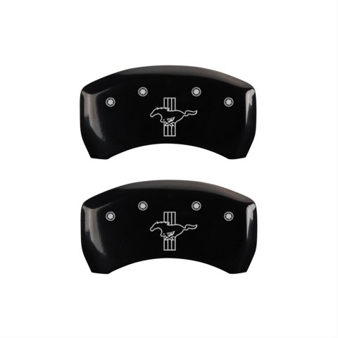 MGP Rear set 2 Caliper Covers Engraved Rear S197/Bar & Pony Black finish silver ch