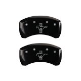 MGP Rear set 2 Caliper Covers Engraved Rear S197/Bar & Pony Black finish silver ch thumbnail 3