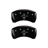 MGP Rear set 2 Caliper Covers Engraved Rear S197/Bar & Pony Black finish silver ch thumbnail 6