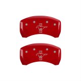 MGP Rear set 2 Caliper Covers Engraved Rear S197/Bar & Pony Red finish silver ch thumbnail 1