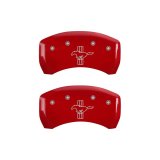 MGP Rear set 2 Caliper Covers Engraved Rear S197/Bar & Pony Red finish silver ch thumbnail 2