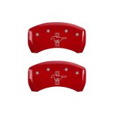MGP Rear set 2 Caliper Covers Engraved Rear S197/Bar & Pony Red finish silver ch thumbnail 4