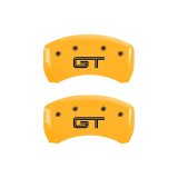 MGP Rear set 2 Caliper Covers Engraved Rear GT Yellow finish black ch thumbnail 2
