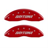 MGP 4 Caliper Covers Engraved Front & Rear Daytona Red finish silver ch thumbnail 1